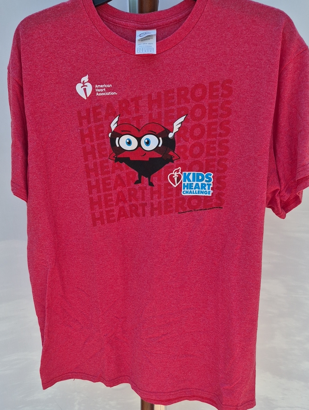Adult Delta Red Heather Kids Heart Heroes Graphic Tee